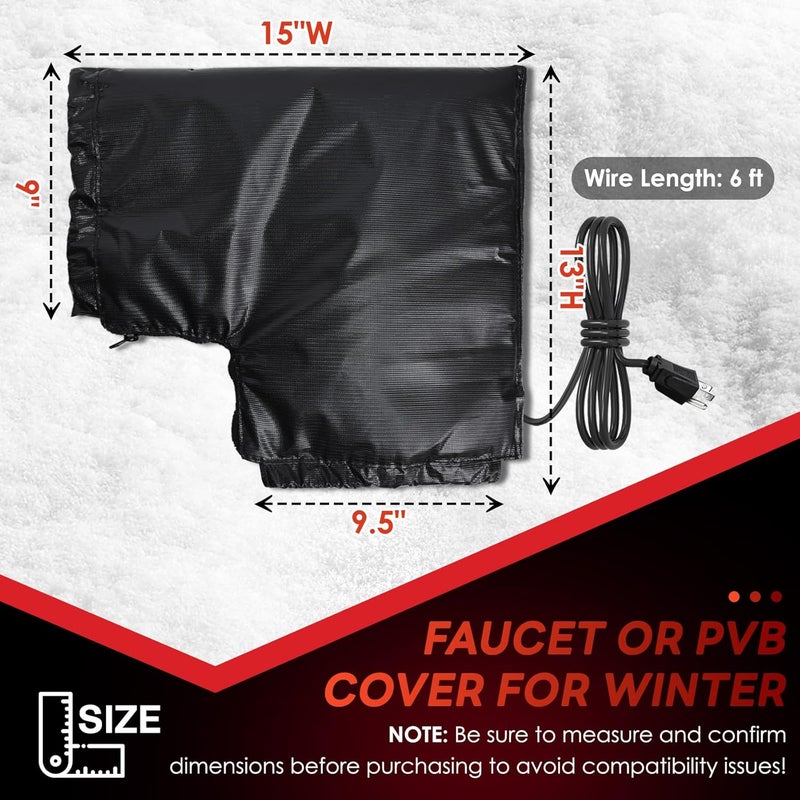 LTLUO Upgraded Heated Backflow Cover for Winter, Backflow Preventer Insulated Pouch(-40 ℉), Waterproof Sprinkler Pipe Covers for Outside, Insulation Pressure Vacuum Breaker Cover for 720A 710 765 Series - Image 2